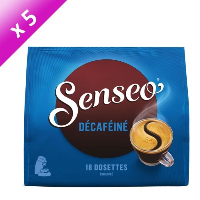 SENSEO Café décaféiné - 5 paquets de 18 dosettes