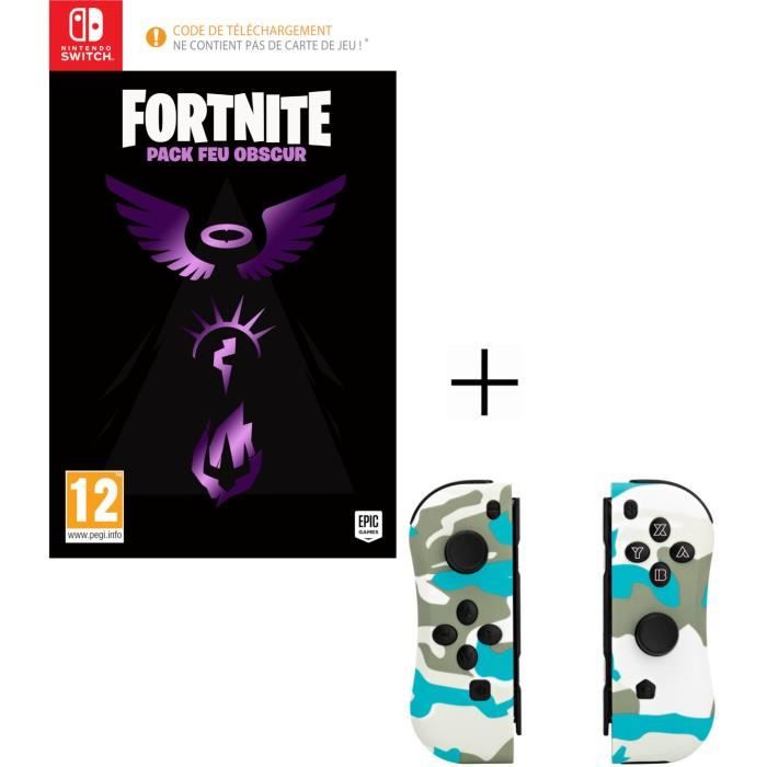 Pack Fortnite Switch : Manette Joy-Con ii-con SnowNite + Pack Feu Obscur Jeu Switch
