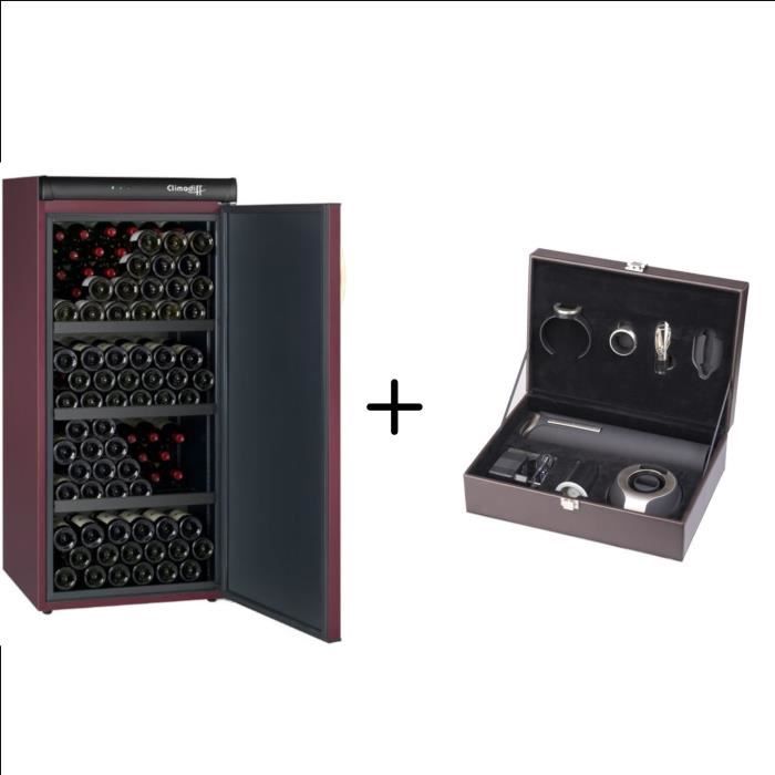 CLIMADIFF CVP168 - Cave à vin de vieillissement - 168 bouteilles + CLIMADIFF PACK6 - Coffret du sommelier-Pack 6 accessoires