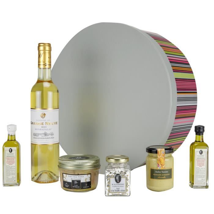 D de TOULZAC M. de Turenne Coffret de foie gras, huile, sel, moutarde et vin