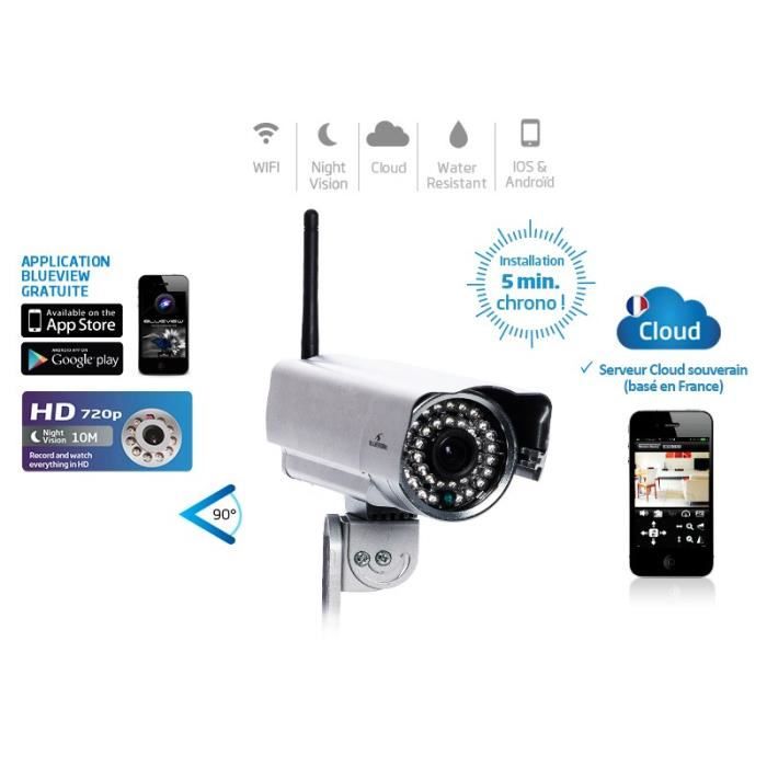 Bluestork Caméra IP HD Cloud Wifi Fixe Exterieure