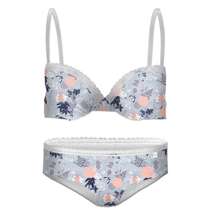 FREEGUN Ensemble Boxer + Soutien-gorge Fleurs Multicolore Enfant Fille