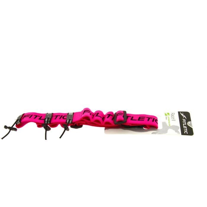 FITLETIC Ceinture porte dossard Fitletic avec 6 portes gels - rose fluo