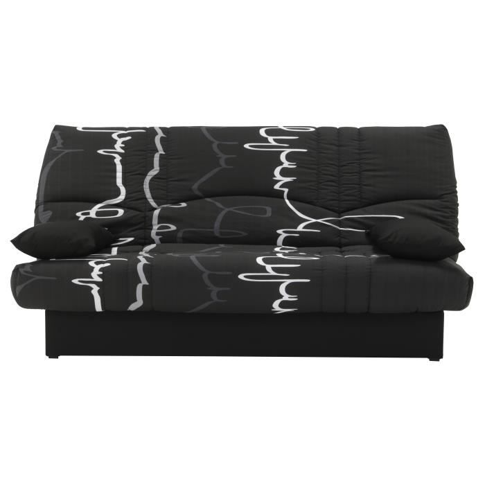 DREAM Banquette clic clac 3 places - Motif graffiti gris - Slyle contemporain - L 190 x P92 cm