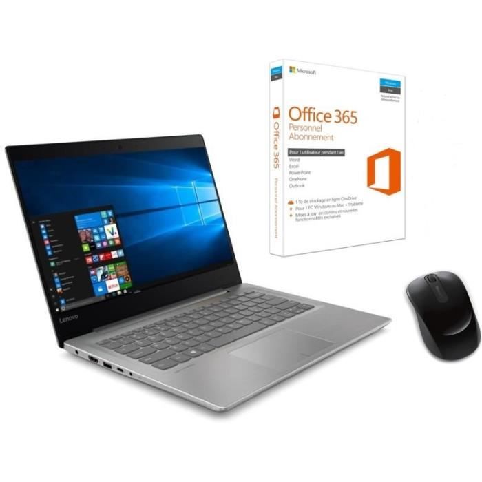 Ordinateur Portable LENOVO Ideapad 320S - 14 pouces HD - i5-7200U - RAM 8Go - Stockage 256Go SSD - Windows 10 + Office 365 + Souris