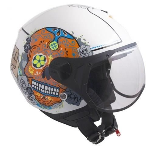 CGM Casque Jet 107S Cancun Déco Blanc