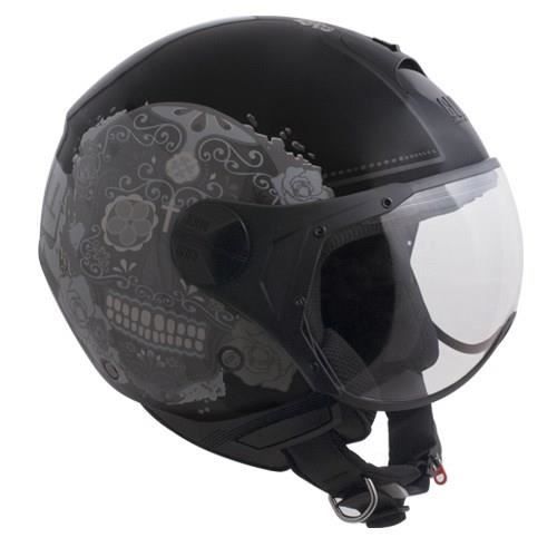 CGM Casque Jet 107S Cancun Déco Noir