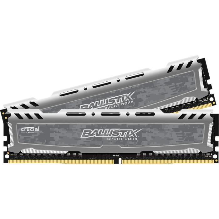 BALLISTIX SPORT LT Gris Mémoire PC KIT - DDR4 - 8GB(4GB*2) - 2400