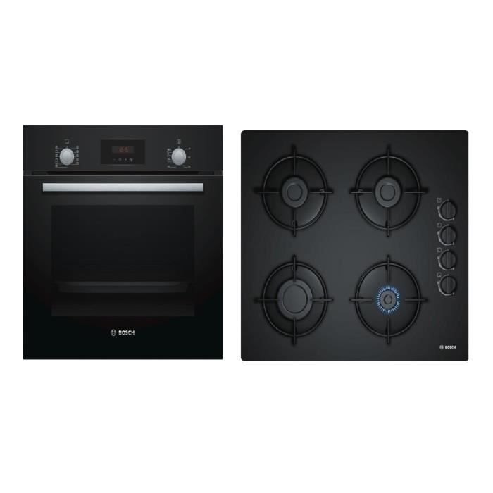 BOSCH Four électrique encastrable - 63 L + Plaque de cuisson gaz - 4 foyers