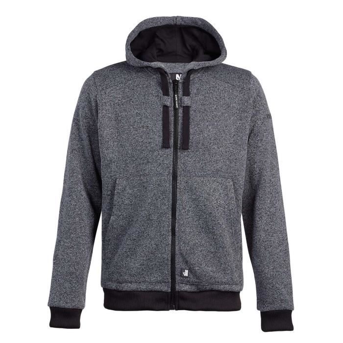 NORTH WAYS Gilet à capuche Jaguar - Mixte - Gris Foncé Chiné
