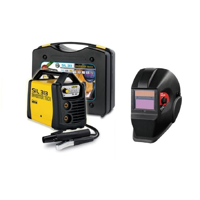 DECA Poste à souder Inverter 130 A SIL 313 avec cagoule LCD DIN11 et 20 électrodes