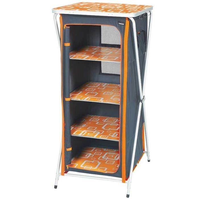 TRIGANO Meuble de rangement pliant - Gris et orange tangerine
