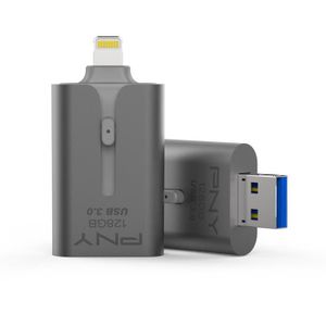PNY Clé USB - APPLE - 128Go - USB 3.0 - Pour iPhone et iPad - Gris Sidéral