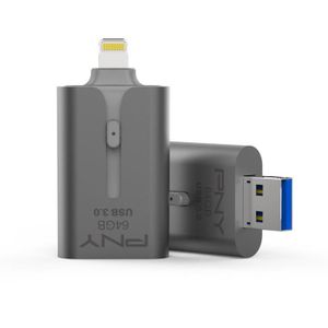 PNY Clé USB - APPLE - 64Go - USB 3.0 - Pour iPhone et iPad - Gris Sidéral