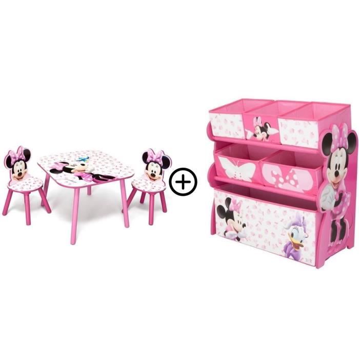 Minnie - Deltakids - Table + Chaises + Etagère - Chambre Fille - A partir de 3 ans