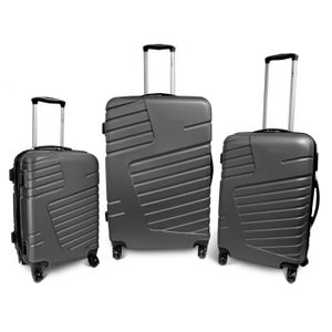 KINSTON Set de 3 Valises Rigide ABS 4 Roues 56-67-76cm Gris