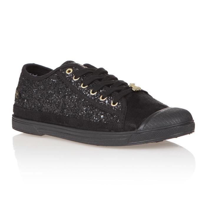 LE TEMPS DES CERISES Baskets Sportwear Basic 02 Paillettés Noir Femme