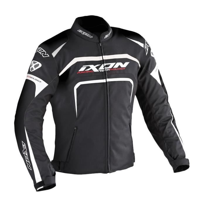 IXON EAGER Blouson Moto Tissu Noir et Blanc