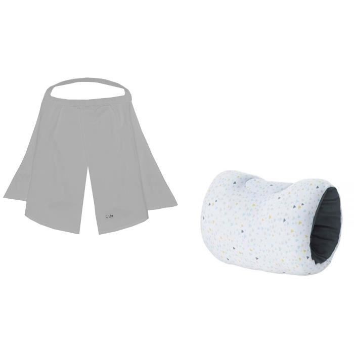CANDIDE Brassard en jersey triangle multicolore et voile d'allaitement gris