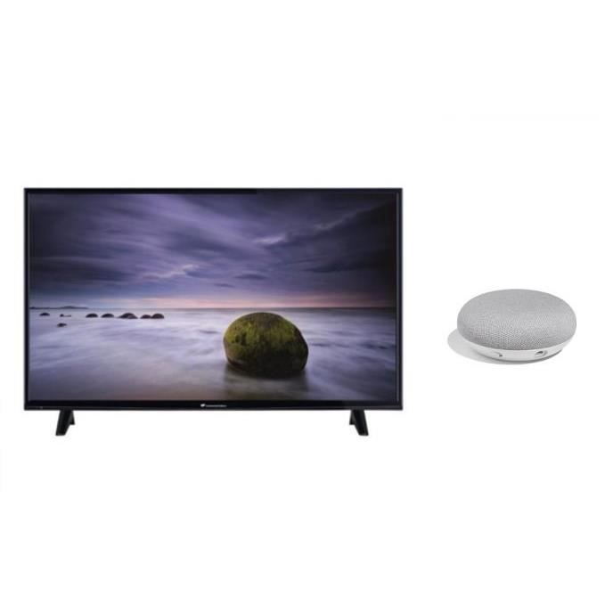 Kit CONTINENTAL EDISON TV LED Full HD Smart 121 cm (48'') + GOOGLE Home Mini FR