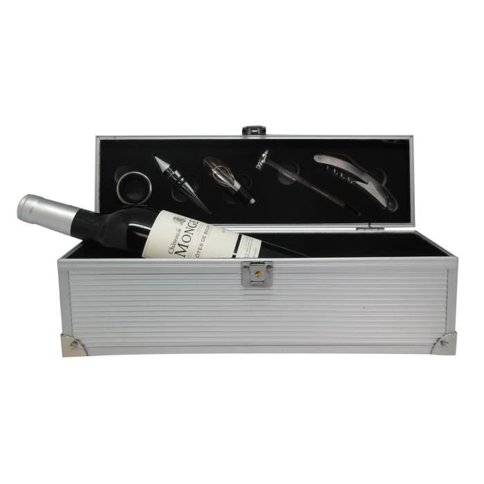 Coffret Design - 5 accessoires de sommelier - Château La Monge 2015 AOC Côtes de Bourg - Vin de Bordeaux