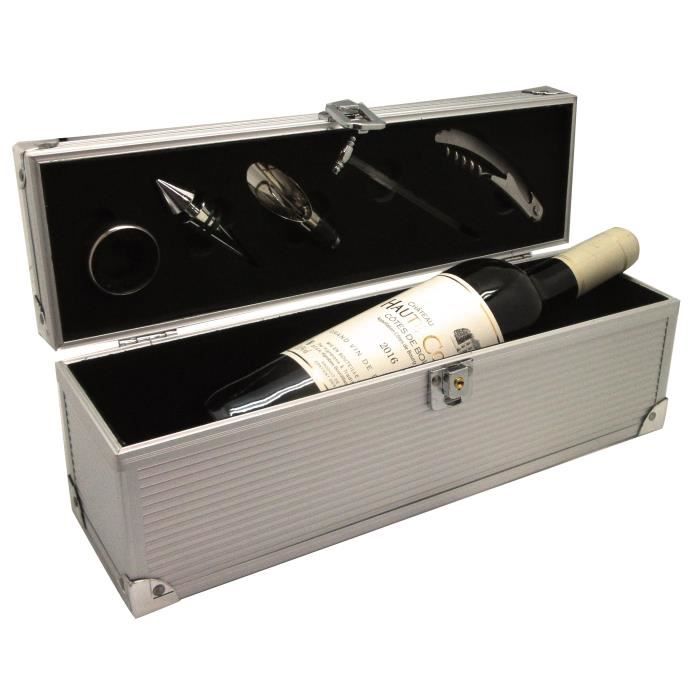 Coffret Design - 5 accessoires de sommelier - Château Haute Combe 2016 AOC Côtes de Bourg - Vin Rouge de Bordeaux