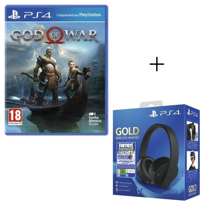 Casque Sans Fil Sony Gold + Voucher Fortnite + God Of War