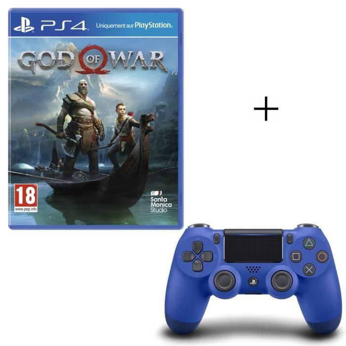Manette PS4 DualShock 4 Bleue V2 + God Of War