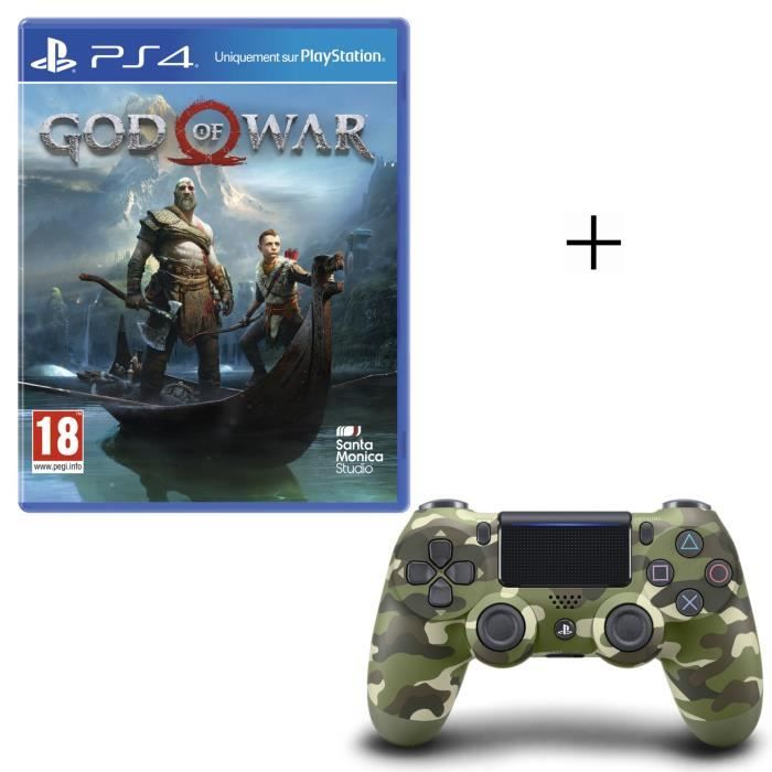 Manette PS4 DualShock 4 Green Camo V2 + God Of War