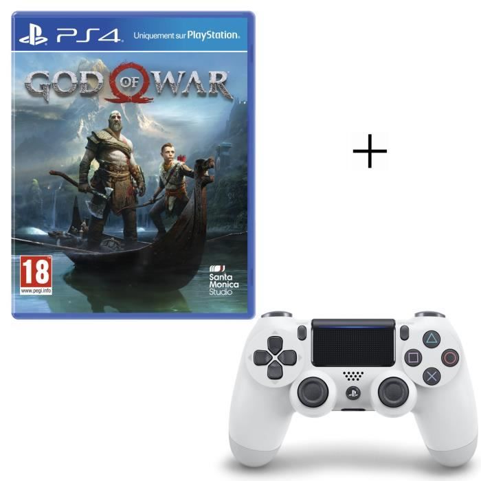 Manette PS4 DualShock 4 Glacier White + God Of War