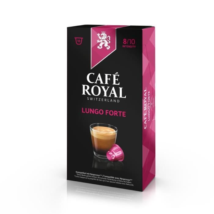 10 capsules Café Royal Lungo Forte Capsules compatibles Système Nespresso ®