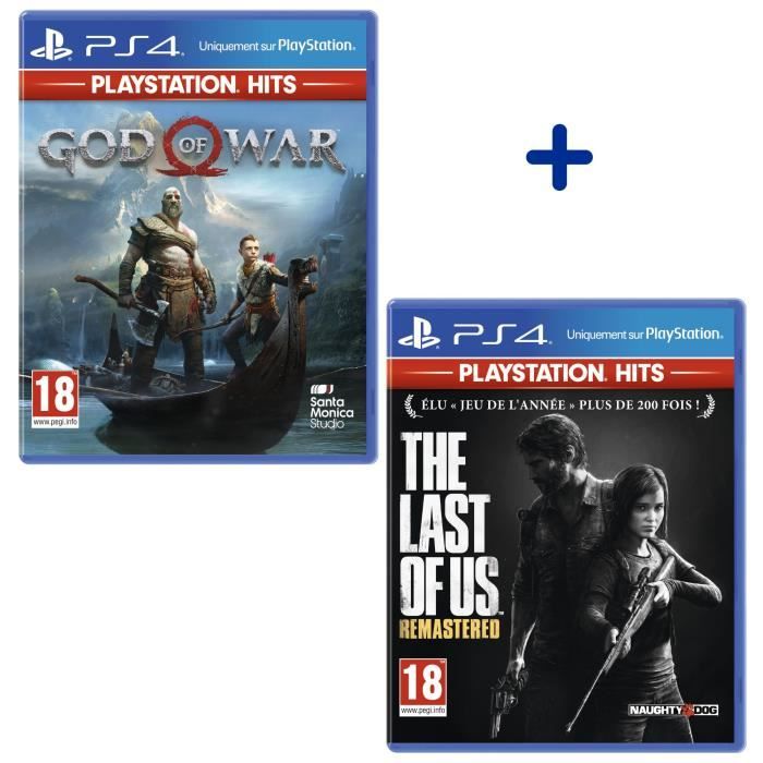 Pack 2 Jeux PlayStation Hits : The Last of Us Remastered + God Of War