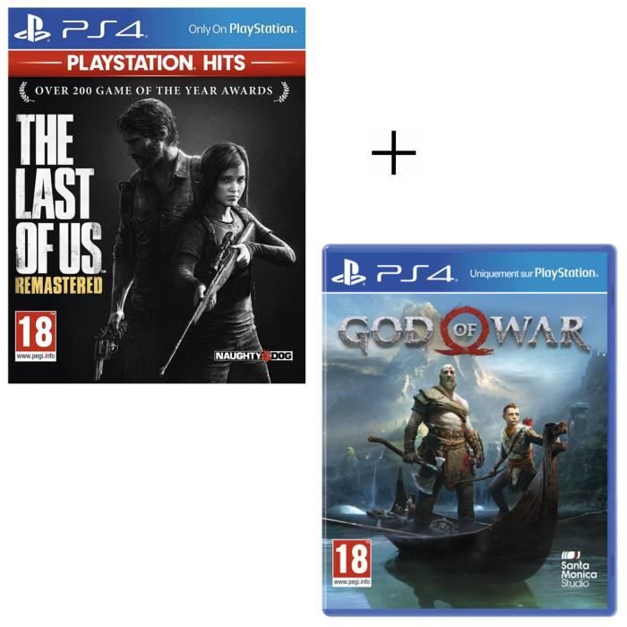 Pack 2 Jeux PS4 PlayStation Hits : The Last Of Us + God of War