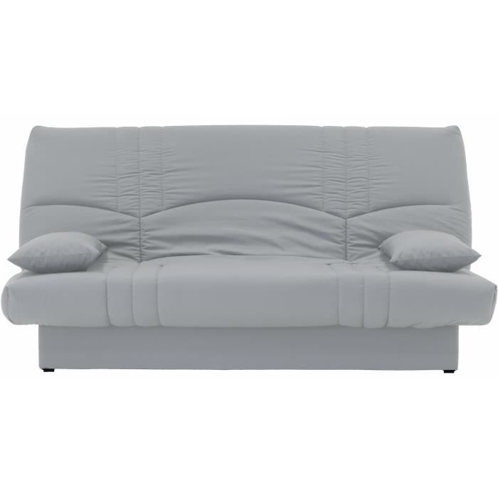 DREAM Banquette clic clac 3 places - Tissu gris clair - Slyle contemporain - L 190 x P92 cm