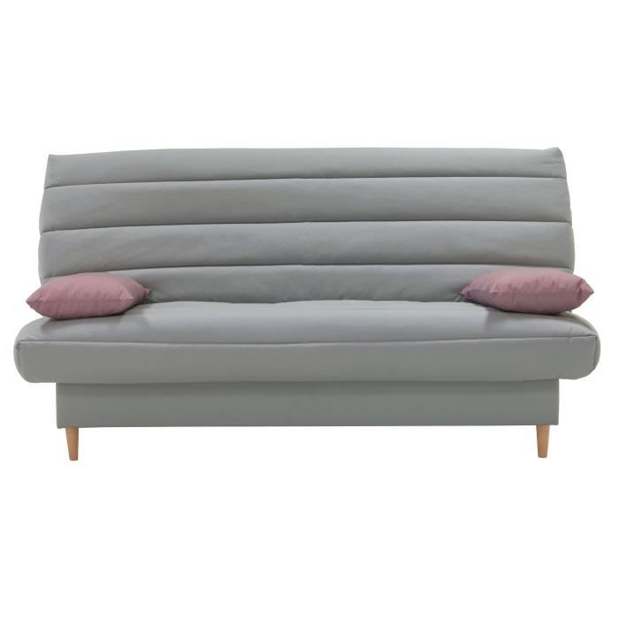 LIV Banquette clic clac 3 places - Tissu gris clair - Slyle scandinave - L 190 x P92 cm