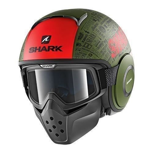 SHARK Casque Drak Tribute RM - Kaki et rouge