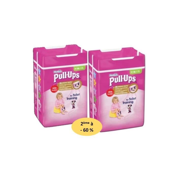 HUGGIES Lot de 2 Packs de 52 Pull Ups Culottes d'apprentissage Fille Taille 5 M 11-18 kg