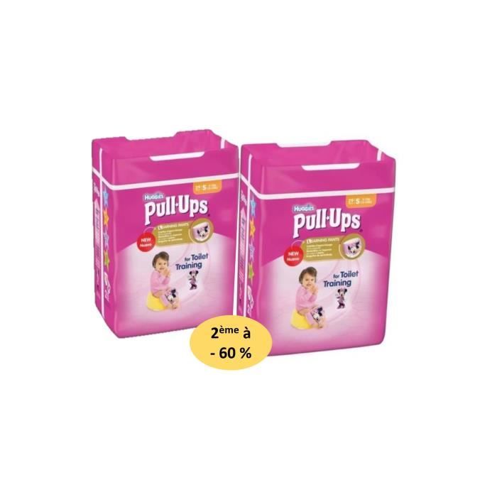 HUGGIES Lot de 2 Packs de 58 Pull Ups Economy Fille Taille 4 S 8-15 kg