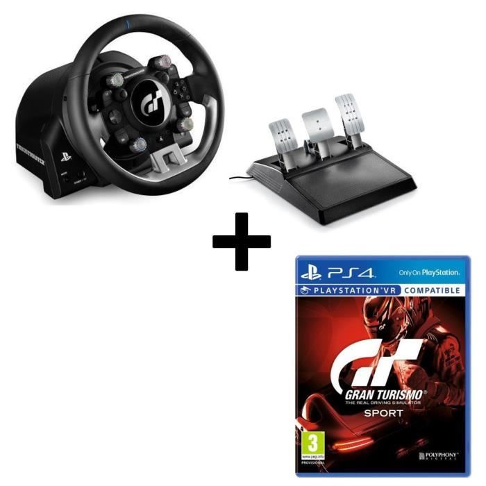 Pack THRUSTMASTER Volant et Pédalier T-GT version EU + Jeu Gran Turismo Sport PS4/VR