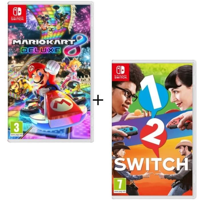 Pack 2 jeux Switch : Mario Kart 8 Deluxe + 1-2-Switch
