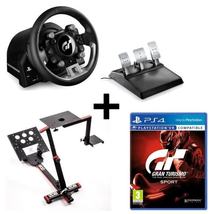 Pack THRUSTMASTER Volant et Pédalier T-GT - Version EU + 69DB Support Wheel Stand EVO + Jeu Gran Turismo Sport PS4/VR