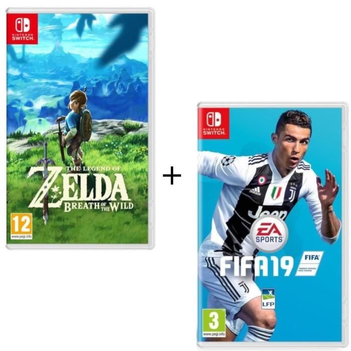Pack 2 jeux Switch : The Legend of Zelda : Breath of the Wild + FIFA 19