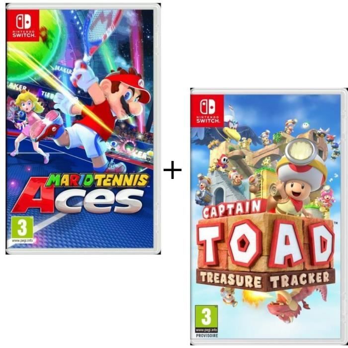 Pack 2 jeux Switch : Captain Toad Treasure Tracker + Mario Tennis Aces