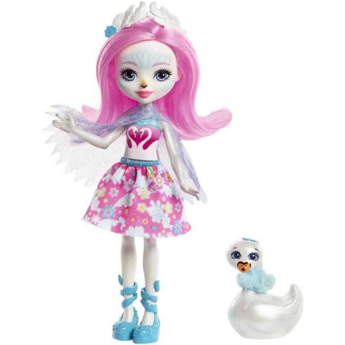 ENCHANTIMALS - Saffi Cygne & Poise - Mini Poupée 15cm & sa figurine animal