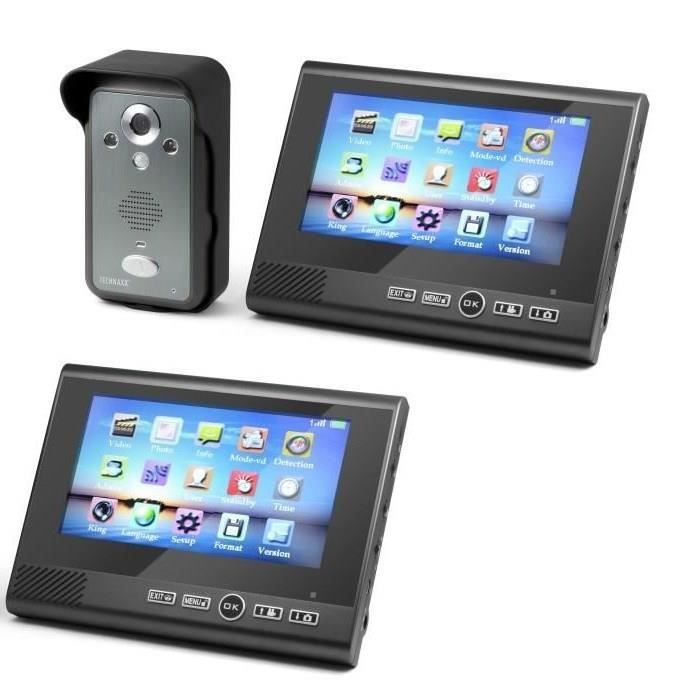 TECHNAXX Visiophone sans fil TX-59 avec 2 moniteurs couleur TFT LCD 7\