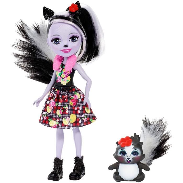 ENCHANTIMALS - Sage Moufette & Caper - Mini Poupée 15cm & sa figurine animal
