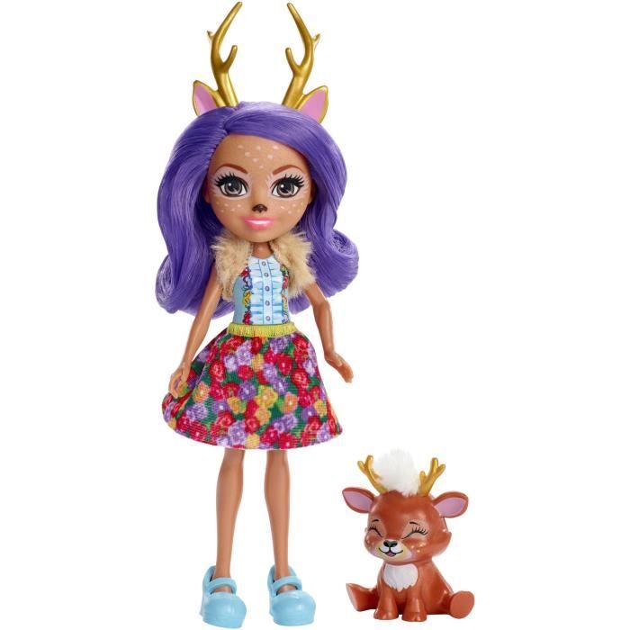 ENCHANTIMALS - Danessa Biche & Sprint - Mini Poupée 15cm & sa figurine animal