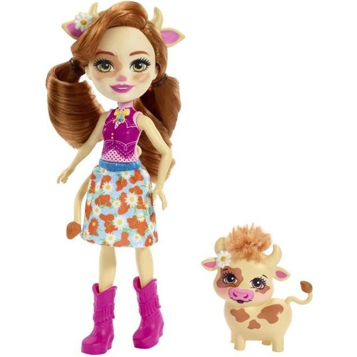 ENCHANTIMALS - Cailey Vache & Curdle - Mini Poupée 15cm & sa figurine animal