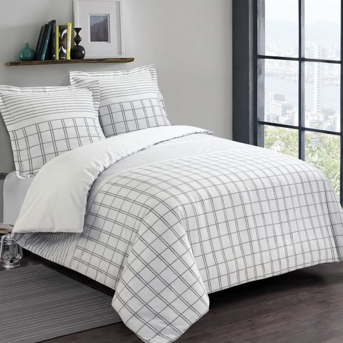 VISION Parure de couette Martin - 100% coton - 200 x 200 cm - Blanc