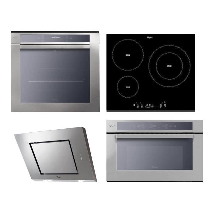 WHIRLPOOL Four électrique - 73 L + Plaque à induction - 3 zones + Hotte - 3 vitesses + Micro-ondes - 31 L